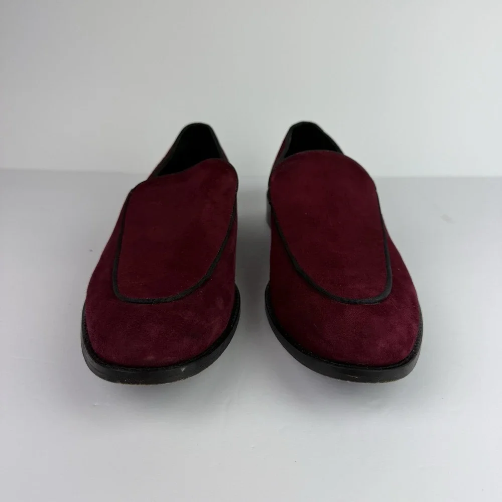 Anthony Veer Loafer‎ Burgundy Suede Velvet Men's S 11 Festive Formal Dress Shoes
